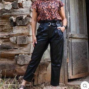 Aguila Faux Leather Pant In Black